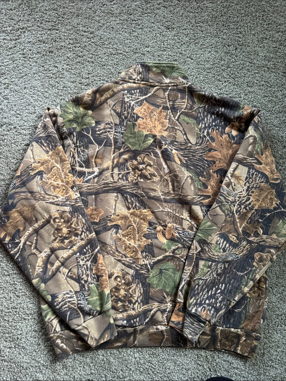 Cabela's Camo Zip-Up Sweater in Brown, Green, Tan